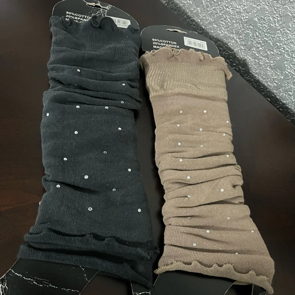 2 pairs Leg Warmers with rhinestones NWT
